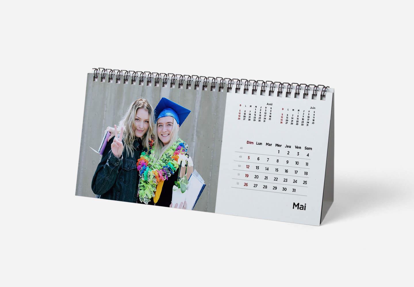 Calendrier personnalisé de bureau avec des photos