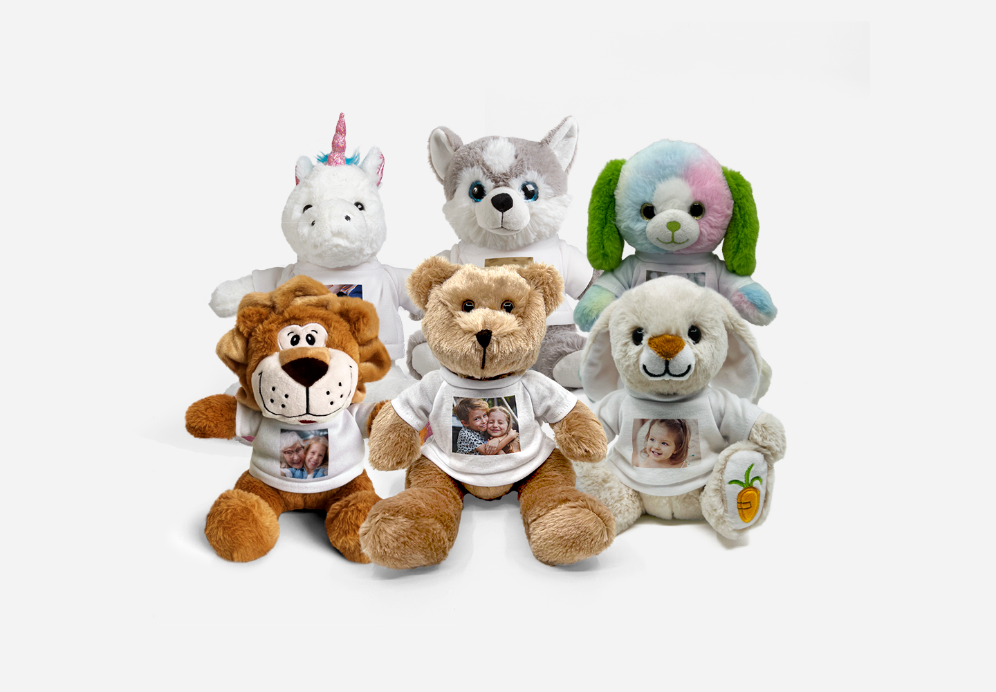 Animal en peluche personnalisé avec votre photo 